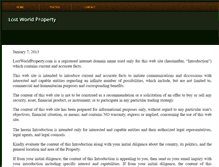 Tablet Screenshot of lostworldproperty.com